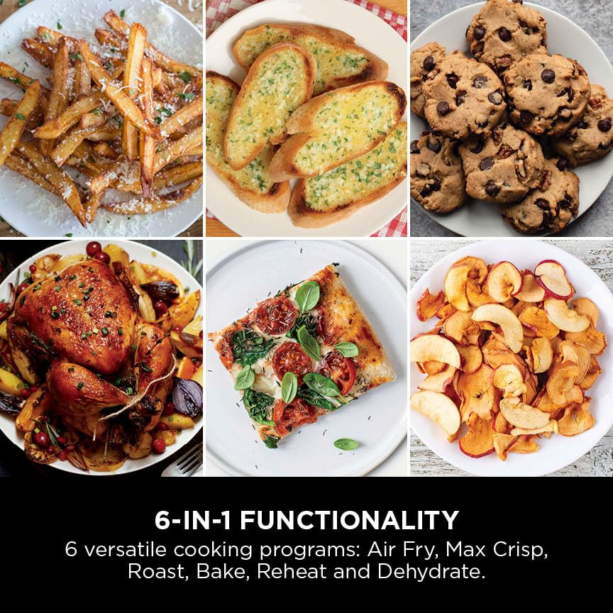 Ninja Double Stack XL Air Fryer, Vertical Dual Drawer AirFryer with 4 cooking levels, 2 Drawers and 2 Racks, Space Saving Design, 9.5L Capacity, 6 Cooking Functions, 8 Portions, Grey SL400UK